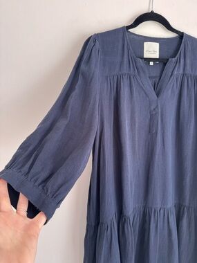 Part Two Navy Tiered Linen Dress - Chanias Dress